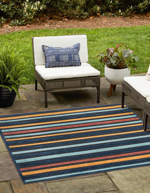 Charcoal 7' 10 x 7' 10 Belize Outdoor Square Area Rug Weather Resistant for Patio, Deck, Terrace, Balcony, Porch 100% Polypropylene Colorful Fun Coastal Modern Carpet for Outside for Sale at Rug Engine