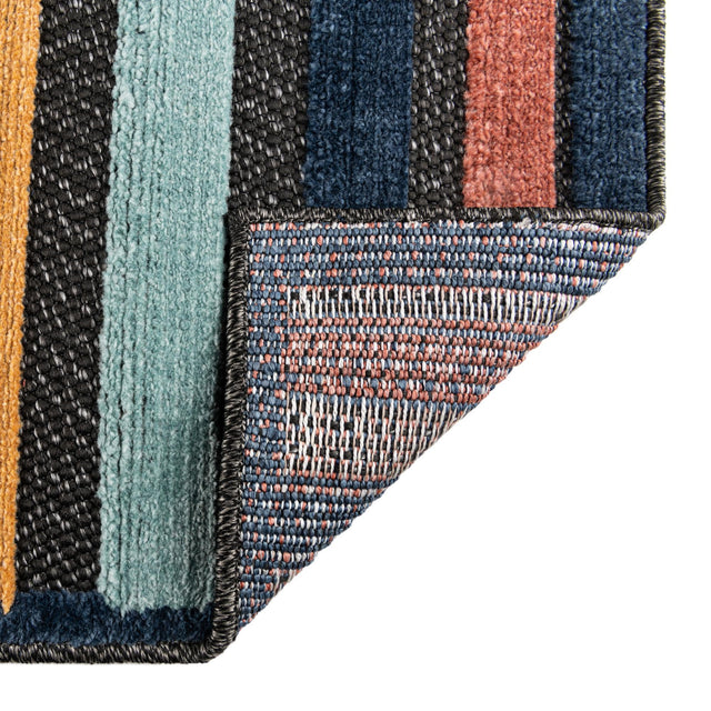 Charcoal 5' 3 x 5' 3 Belize Outdoor Square Area Rug Weather Resistant for Patio, Deck, Terrace, Balcony, Porch 100% Polypropylene Colorful Fun Coastal Modern Carpet for Outside for Sale at Rug Engine