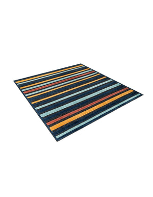 Charcoal 5' 3 x 5' 3 Belize Outdoor Square Area Rug Weather Resistant for Patio, Deck, Terrace, Balcony, Porch 100% Polypropylene Colorful Fun Coastal Modern Carpet for Outside for Sale at Rug Engine