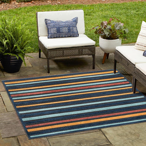 Charcoal 5' 3 x 5' 3 Belize Outdoor Square Area Rug Weather Resistant for Patio, Deck, Terrace, Balcony, Porch 100% Polypropylene Colorful Fun Coastal Modern Carpet for Outside for Sale at Rug Engine