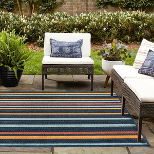 Charcoal 7' 10 x 7' 10 Belize Outdoor Square Area Rug Weather Resistant for Patio, Deck, Terrace, Balcony, Porch 100% Polypropylene Colorful Fun Coastal Modern Carpet for Outside for Sale at Rug Engine