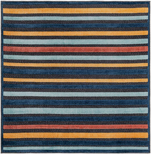 Charcoal 5' 3 x 5' 3 Belize Outdoor Square Area Rug Weather Resistant for Patio, Deck, Terrace, Balcony, Porch 100% Polypropylene Colorful Fun Coastal Modern Carpet for Outside for Sale at Rug Engine