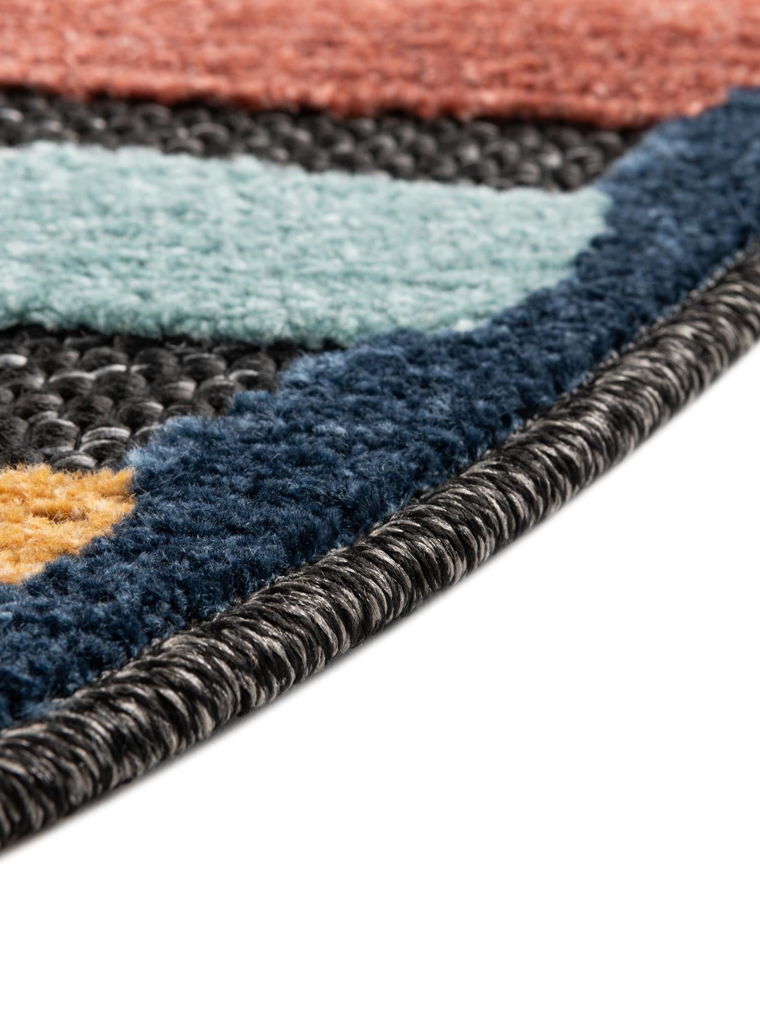 Charcoal 3' 3 x 3' 3 Belize Outdoor Round Area Rug Weather Resistant for Patio, Deck, Terrace, Balcony, Porch 100% Polypropylene Colorful Fun Coastal Modern Carpet for Outside for Sale at Rug Engine