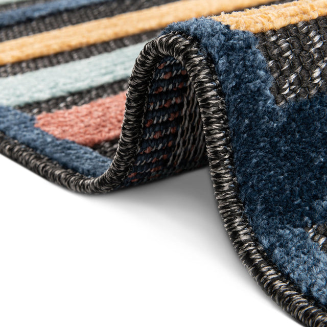 Charcoal 2' x 8' Belize Outdoor Runner Area Rug Weather Resistant for Patio, Deck, Terrace, Balcony, Porch 100% Polypropylene Colorful Fun Coastal Modern Carpet for Outside for Sale at Rug Engine