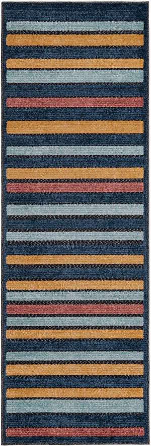 Charcoal 2' x 6' Belize Outdoor Runner Area Rug Weather Resistant for Patio, Deck, Terrace, Balcony, Porch 100% Polypropylene Colorful Fun Coastal Modern Carpet for Outside for Sale at Rug Engine