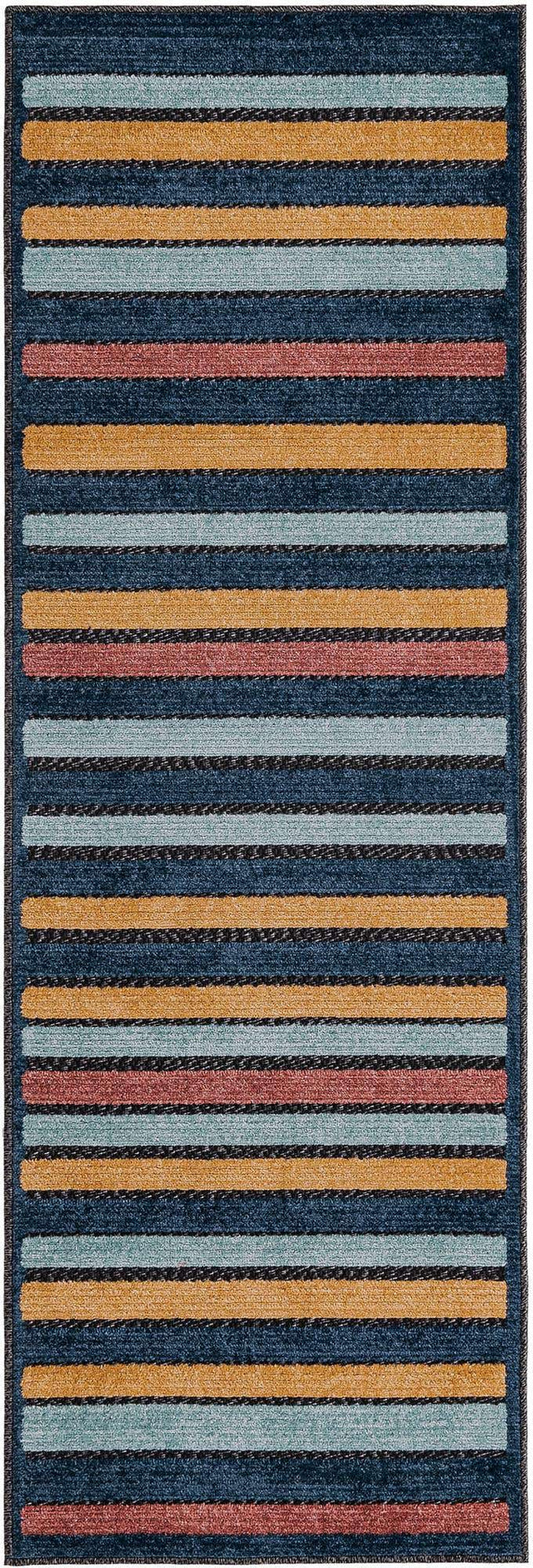 Charcoal 2' x 6' Belize Outdoor Runner Area Rug Weather Resistant for Patio, Deck, Terrace, Balcony, Porch 100% Polypropylene Colorful Fun Coastal Modern Carpet for Outside for Sale at Rug Engine