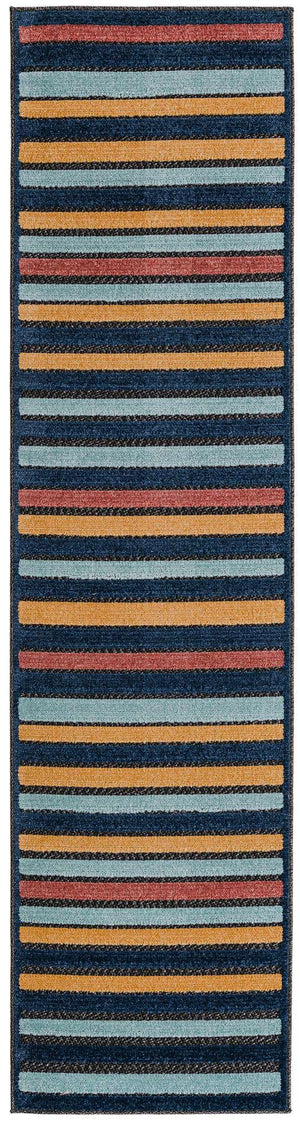 Charcoal 2' x 8' Belize Outdoor Runner Area Rug Weather Resistant for Patio, Deck, Terrace, Balcony, Porch 100% Polypropylene Colorful Fun Coastal Modern Carpet for Outside for Sale at Rug Engine