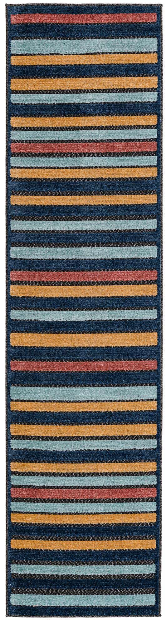 Charcoal 2' x 8' Belize Outdoor Runner Area Rug Weather Resistant for Patio, Deck, Terrace, Balcony, Porch 100% Polypropylene Colorful Fun Coastal Modern Carpet for Outside for Sale at Rug Engine