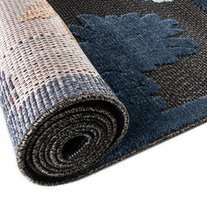Black 2' x 3' Belize Outdoor Rectangle Area Rug Weather Resistant for Patio, Deck, Terrace, Balcony, Porch 100% Polypropylene Colorful Fun Coastal Modern Carpet for Outside for Sale at Rug Engine