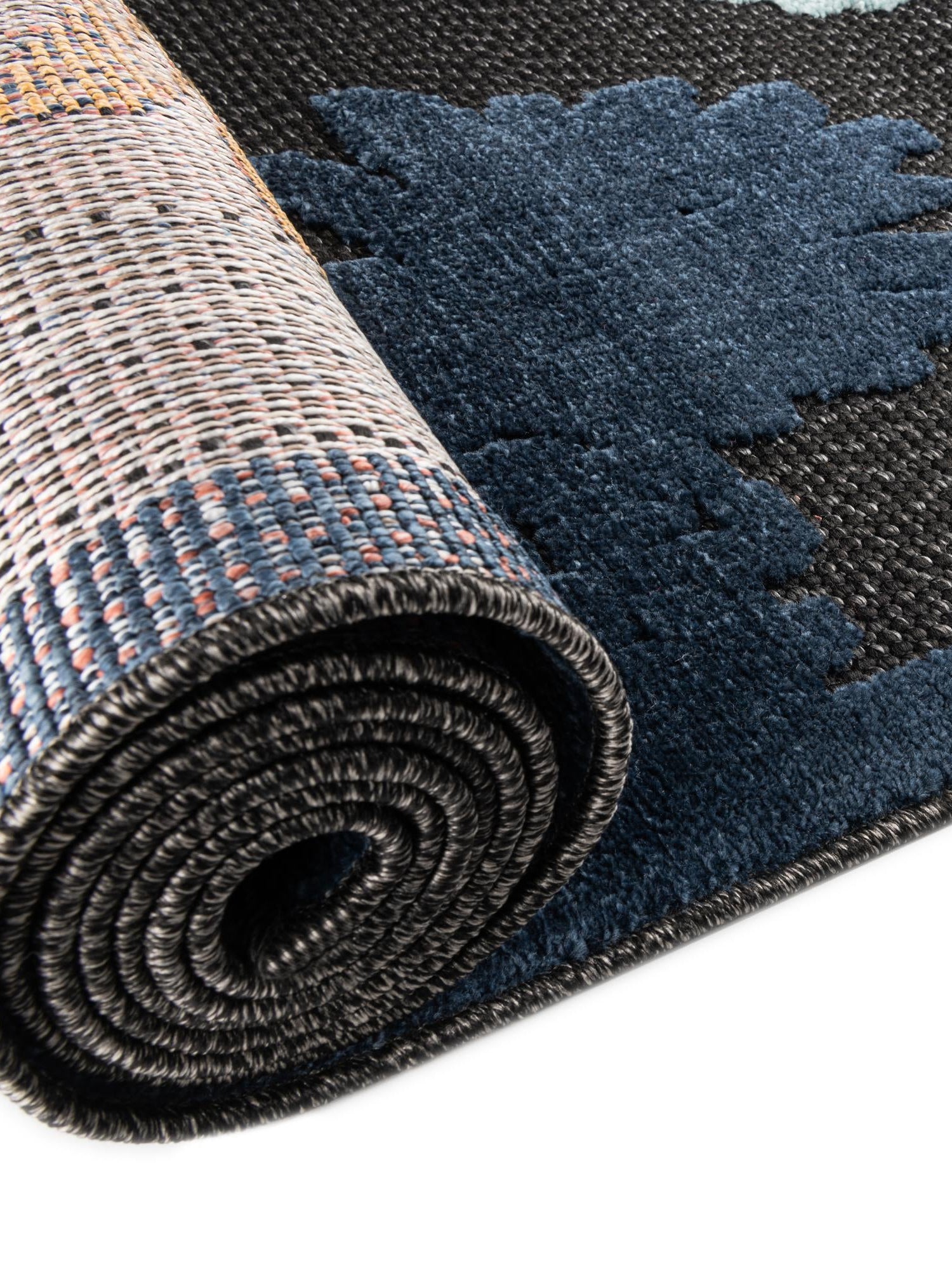 Black 7' 10 x 10' Belize Outdoor Rectangle Area Rug Weather Resistant for Patio, Deck, Terrace, Balcony, Porch 100% Polypropylene Colorful Fun Coastal Modern Carpet for Outside for Sale at Rug Engine