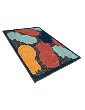 Black 2' x 3' Belize Outdoor Rectangle Area Rug Weather Resistant for Patio, Deck, Terrace, Balcony, Porch 100% Polypropylene Colorful Fun Coastal Modern Carpet for Outside for Sale at Rug Engine