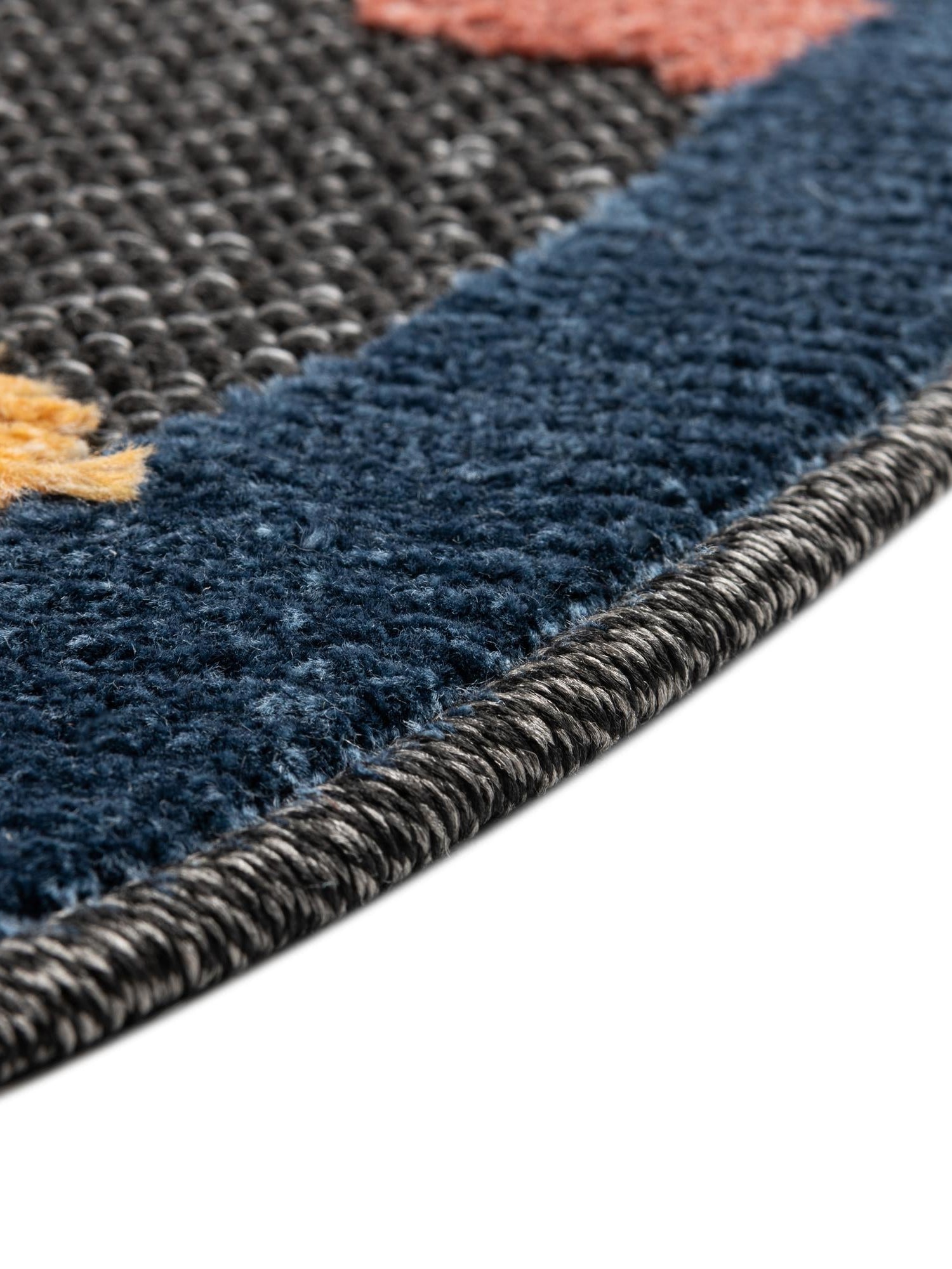 Black 3' 3 x 3' 3 Belize Outdoor Round Area Rug Weather Resistant for Patio, Deck, Terrace, Balcony, Porch 100% Polypropylene Colorful Fun Coastal Modern Carpet for Outside for Sale at Rug Engine