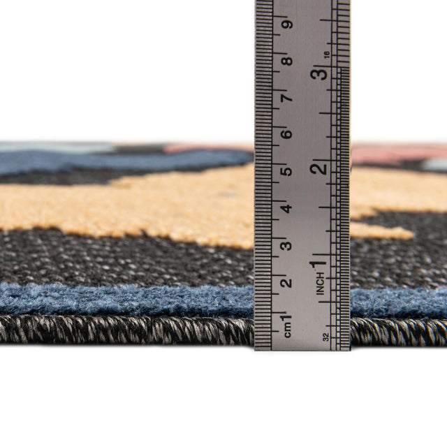 Black 2' x 10' Belize Outdoor Runner Area Rug Weather Resistant for Patio, Deck, Terrace, Balcony, Porch 100% Polypropylene Colorful Fun Coastal Modern Carpet for Outside for Sale at Rug Engine