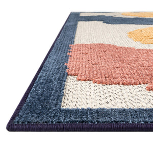 White 6' x 9' Belize Outdoor Rectangle Area Rug Weather Resistant for Patio, Deck, Terrace, Balcony, Porch 100% Polypropylene Colorful Fun Coastal Modern Carpet for Outside for Sale at Rug Engine