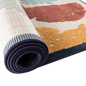 White 5' 3 x 8' Belize Outdoor Rectangle Area Rug Weather Resistant for Patio, Deck, Terrace, Balcony, Porch 100% Polypropylene Colorful Fun Coastal Modern Carpet for Outside for Sale at Rug Engine