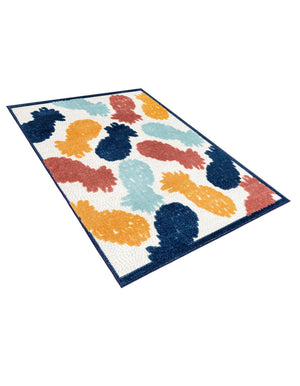White 4' x 6' Belize Outdoor Rectangle Area Rug Weather Resistant for Patio, Deck, Terrace, Balcony, Porch 100% Polypropylene Colorful Fun Coastal Modern Carpet for Outside for Sale at Rug Engine