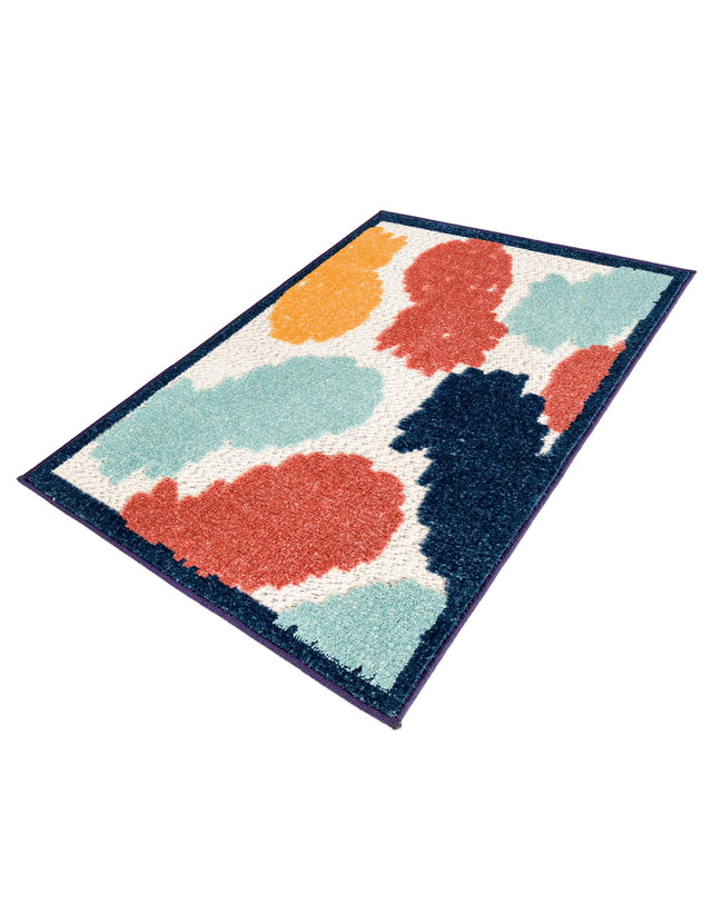 White 2' x 3' Belize Outdoor Rectangle Area Rug Weather Resistant for Patio, Deck, Terrace, Balcony, Porch 100% Polypropylene Colorful Fun Coastal Modern Carpet for Outside for Sale at Rug Engine