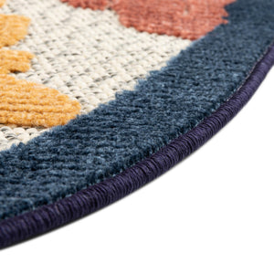 White 3' 3 x 3' 3 Belize Outdoor Round Area Rug Weather Resistant for Patio, Deck, Terrace, Balcony, Porch 100% Polypropylene Colorful Fun Coastal Modern Carpet for Outside for Sale at Rug Engine