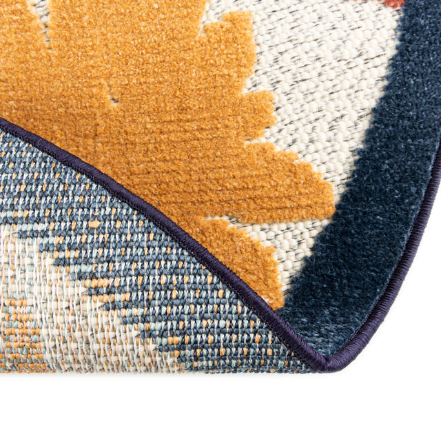 White 5' 3 x 5' 3 Belize Outdoor Round Area Rug Weather Resistant for Patio, Deck, Terrace, Balcony, Porch 100% Polypropylene Colorful Fun Coastal Modern Carpet for Outside for Sale at Rug Engine