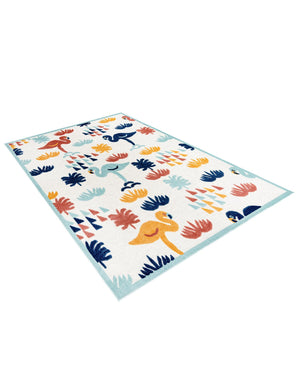White 9' x 12' Belize Outdoor Rectangle Area Rug Weather Resistant for Patio, Deck, Terrace, Balcony, Porch 100% Polypropylene Colorful Fun Coastal Modern Carpet for Outside for Sale at Rug Engine
