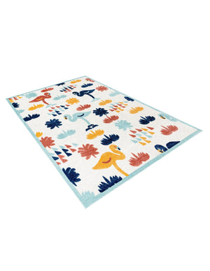 White 7' x 10' Belize Outdoor Rectangle Area Rug Weather Resistant for Patio, Deck, Terrace, Balcony, Porch 100% Polypropylene Colorful Fun Coastal Modern Carpet for Outside for Sale at Rug Engine