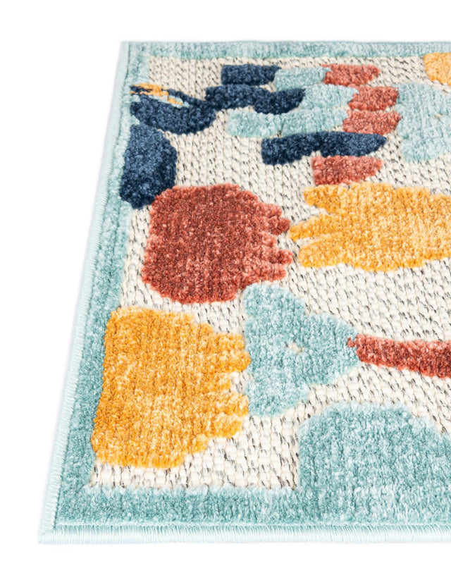 White 4' x 6' Belize Outdoor Rectangle Area Rug Weather Resistant for Patio, Deck, Terrace, Balcony, Porch 100% Polypropylene Colorful Fun Coastal Modern Carpet for Outside for Sale at Rug Engine
