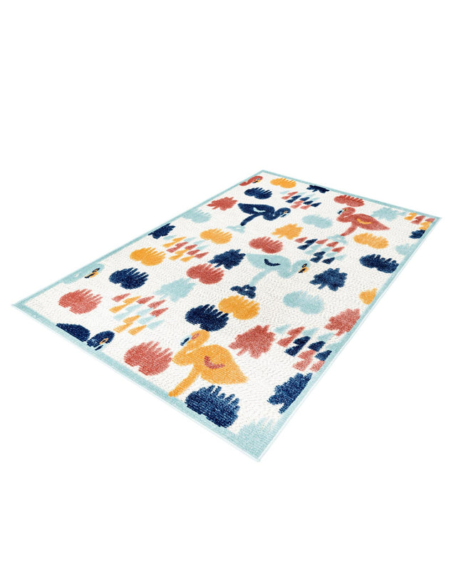White 4' x 6' Belize Outdoor Rectangle Area Rug Weather Resistant for Patio, Deck, Terrace, Balcony, Porch 100% Polypropylene Colorful Fun Coastal Modern Carpet for Outside for Sale at Rug Engine