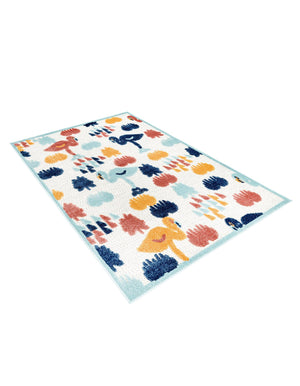 White 4' x 6' Belize Outdoor Rectangle Area Rug Weather Resistant for Patio, Deck, Terrace, Balcony, Porch 100% Polypropylene Colorful Fun Coastal Modern Carpet for Outside for Sale at Rug Engine
