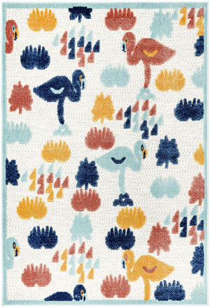 White 4' x 6' Belize Outdoor Rectangle Area Rug Weather Resistant for Patio, Deck, Terrace, Balcony, Porch 100% Polypropylene Colorful Fun Coastal Modern Carpet for Outside for Sale at Rug Engine
