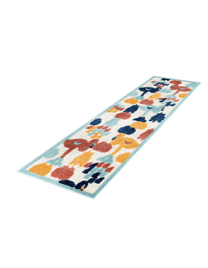 White 2' x 6' Belize Outdoor Runner Area Rug Weather Resistant for Patio, Deck, Terrace, Balcony, Porch 100% Polypropylene Colorful Fun Coastal Modern Carpet for Outside for Sale at Rug Engine