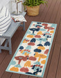 White 2' x 10' Belize Outdoor Runner Area Rug Weather Resistant for Patio, Deck, Terrace, Balcony, Porch 100% Polypropylene Colorful Fun Coastal Modern Carpet for Outside for Sale at Rug Engine