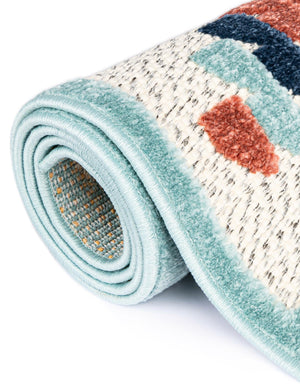 White 2' x 8' Belize Outdoor Runner Area Rug Weather Resistant for Patio, Deck, Terrace, Balcony, Porch 100% Polypropylene Colorful Fun Coastal Modern Carpet for Outside for Sale at Rug Engine