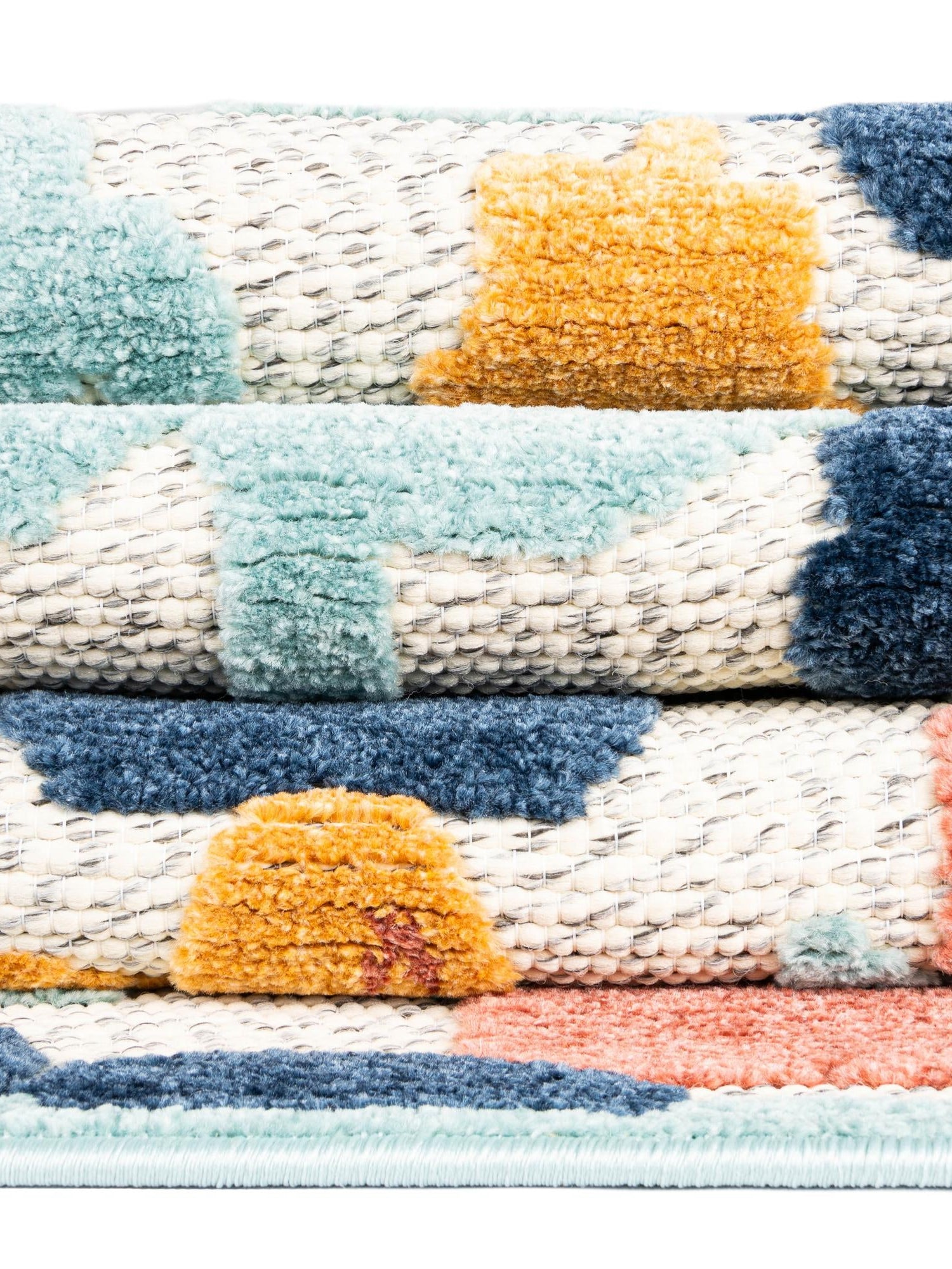 White 2' x 6' Belize Outdoor Runner Area Rug Weather Resistant for Patio, Deck, Terrace, Balcony, Porch 100% Polypropylene Colorful Fun Coastal Modern Carpet for Outside for Sale at Rug Engine