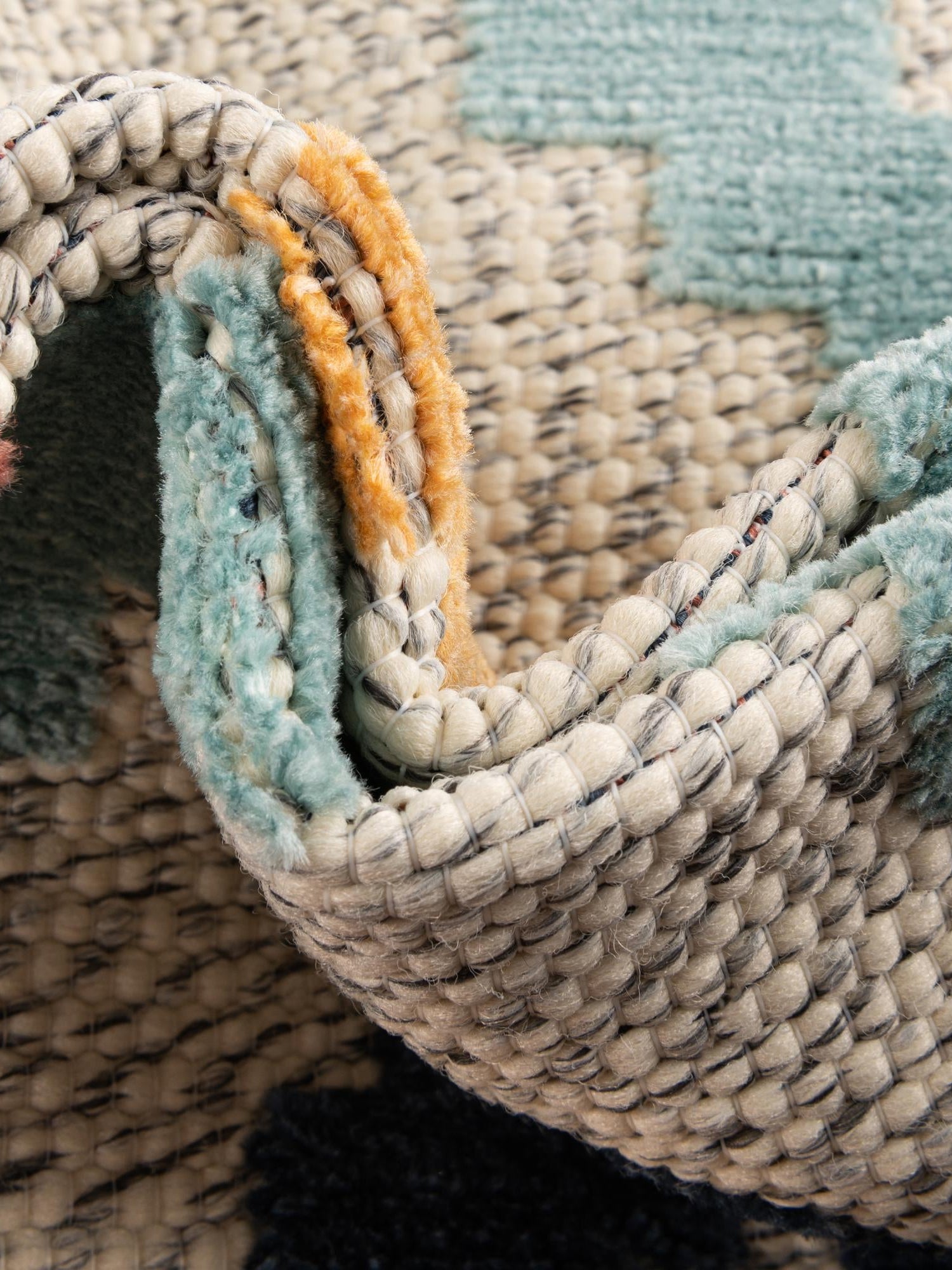 Ivory 5' 3 x 5' 3 Belize Outdoor Square Area Rug Weather Resistant for Patio, Deck, Terrace, Balcony, Porch 100% Polypropylene Colorful Fun Coastal Modern Carpet for Outside for Sale at Rug Engine