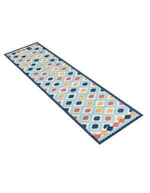 Ivory 2' x 10' Belize Outdoor Runner Area Rug Weather Resistant for Patio, Deck, Terrace, Balcony, Porch 100% Polypropylene Colorful Fun Coastal Modern Carpet for Outside for Sale at Rug Engine