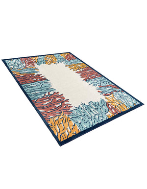 Multicolor 9' x 12' Belize Outdoor Rectangle Area Rug Weather Resistant for Patio, Deck, Terrace, Balcony, Porch 100% Polypropylene Colorful Fun Coastal Modern Carpet for Outside for Sale at Rug Engine