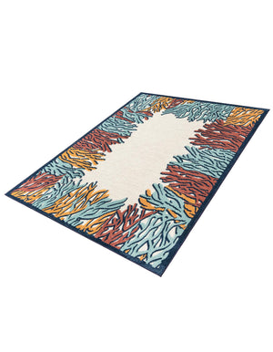 Multicolor 6' x 9' Belize Outdoor Rectangle Area Rug Weather Resistant for Patio, Deck, Terrace, Balcony, Porch 100% Polypropylene Colorful Fun Coastal Modern Carpet for Outside for Sale at Rug Engine