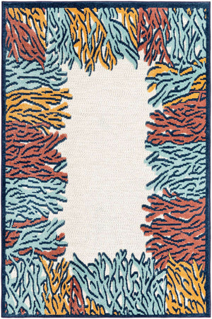 Multicolor 5' 3 x 8' Belize Outdoor Rectangle Area Rug Weather Resistant for Patio, Deck, Terrace, Balcony, Porch 100% Polypropylene Colorful Fun Coastal Modern Carpet for Outside for Sale at Rug Engine