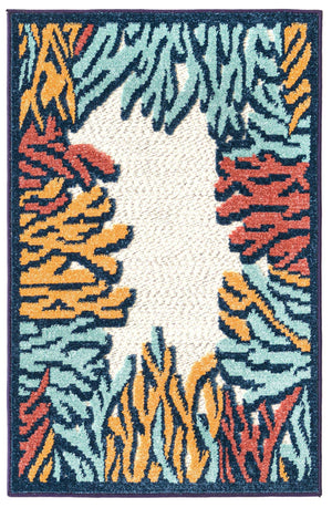 Multicolor 2' x 3' Belize Outdoor Rectangle Area Rug Weather Resistant for Patio, Deck, Terrace, Balcony, Porch 100% Polypropylene Colorful Fun Coastal Modern Carpet for Outside for Sale at Rug Engine