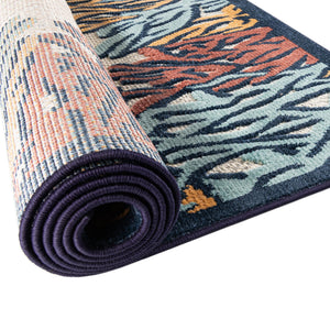 Multicolor 5' 3 x 5' 3 Belize Outdoor Square Area Rug Weather Resistant for Patio, Deck, Terrace, Balcony, Porch 100% Polypropylene Colorful Fun Coastal Modern Carpet for Outside for Sale at Rug Engine