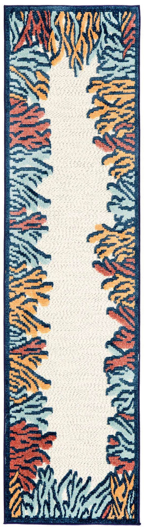 Multicolor 2' x 8' Belize Outdoor Runner Area Rug Weather Resistant for Patio, Deck, Terrace, Balcony, Porch 100% Polypropylene Colorful Fun Coastal Modern Carpet for Outside for Sale at Rug Engine