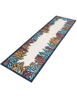 Multicolor 2' x 10' Belize Outdoor Runner Area Rug Weather Resistant for Patio, Deck, Terrace, Balcony, Porch 100% Polypropylene Colorful Fun Coastal Modern Carpet for Outside for Sale at Rug Engine