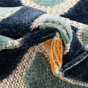 Blue 7' 10 x 10' Belize Outdoor Rectangle Area Rug Weather Resistant for Patio, Deck, Terrace, Balcony, Porch 100% Polypropylene Colorful Fun Coastal Modern Carpet for Outside for Sale at Rug Engine
