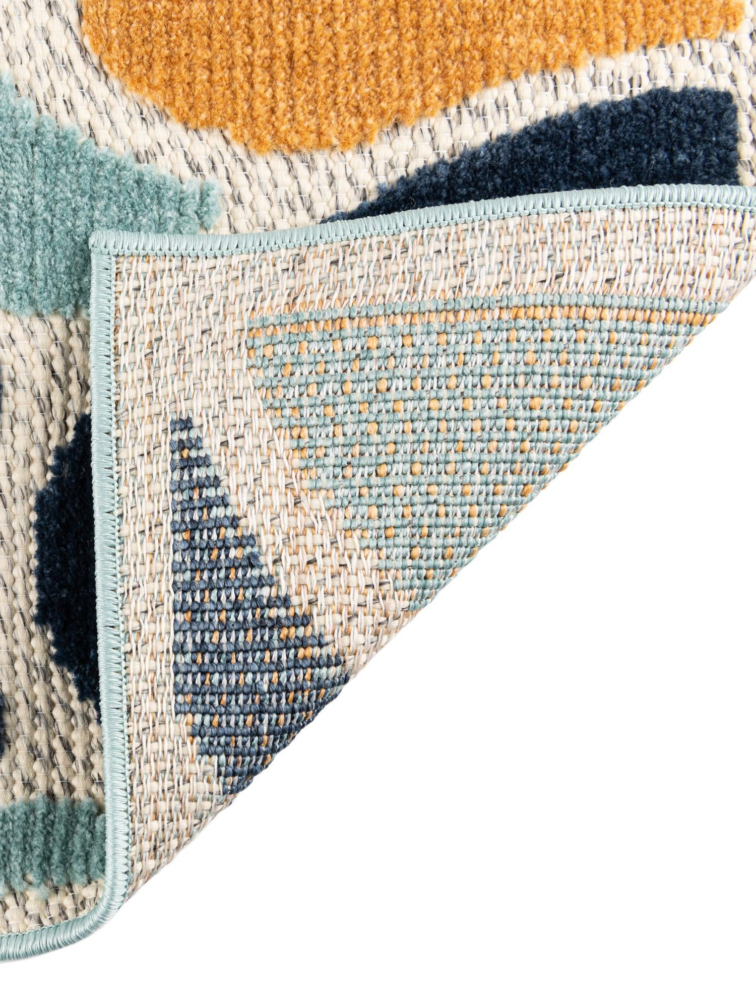 Blue 7' x 10' Belize Outdoor Rectangle Area Rug Weather Resistant for Patio, Deck, Terrace, Balcony, Porch 100% Polypropylene Colorful Fun Coastal Modern Carpet for Outside for Sale at Rug Engine