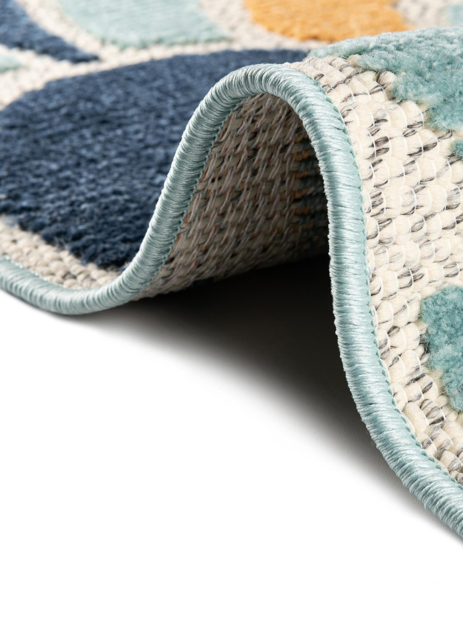 Blue 7' x 10' Belize Outdoor Rectangle Area Rug Weather Resistant for Patio, Deck, Terrace, Balcony, Porch 100% Polypropylene Colorful Fun Coastal Modern Carpet for Outside for Sale at Rug Engine