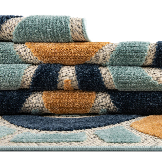 Blue 2' x 3' Belize Outdoor Rectangle Area Rug Weather Resistant for Patio, Deck, Terrace, Balcony, Porch 100% Polypropylene Colorful Fun Coastal Modern Carpet for Outside for Sale at Rug Engine