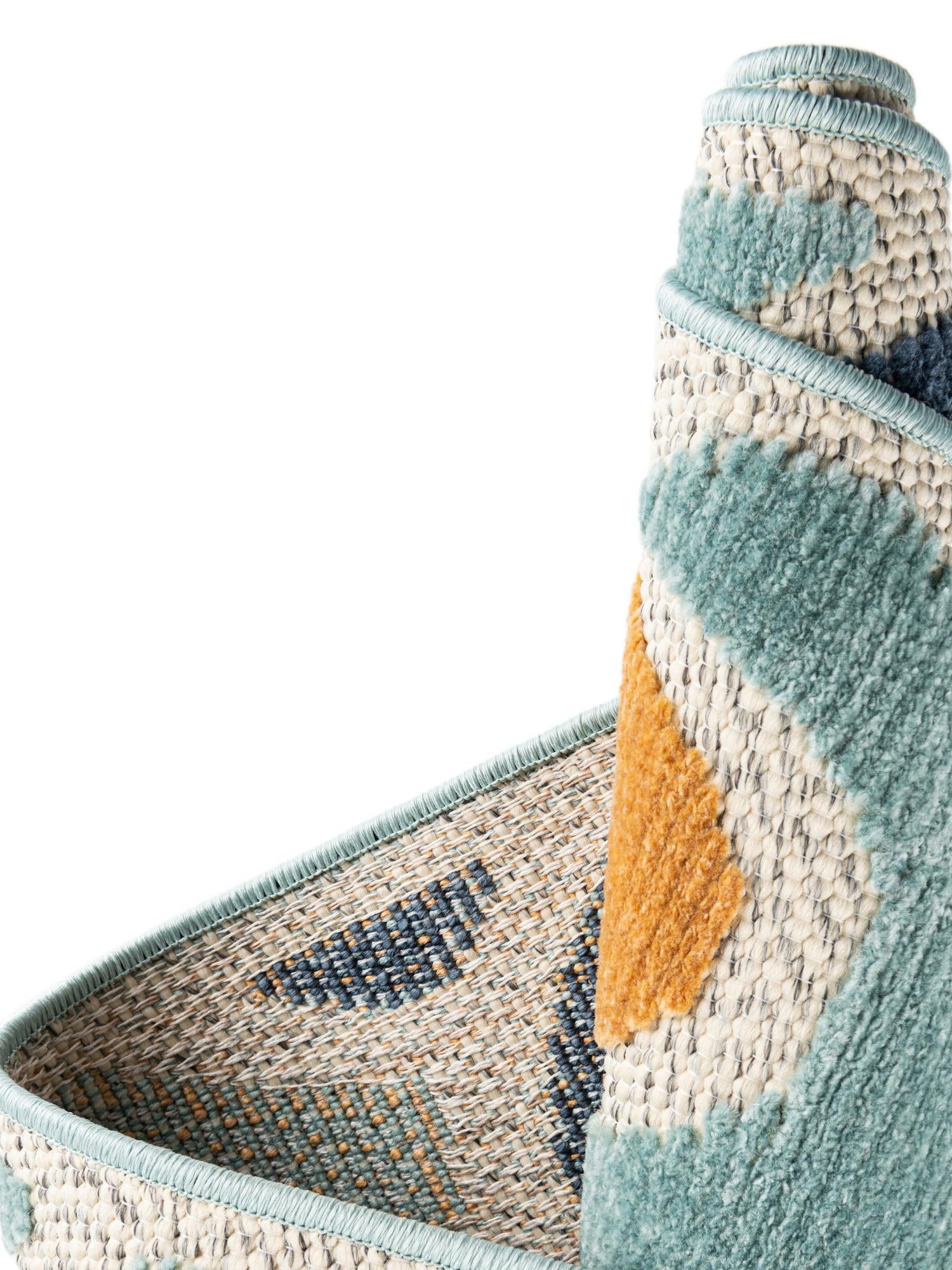 Blue 5' 3 x 5' 3 Belize Outdoor Square Area Rug Weather Resistant for Patio, Deck, Terrace, Balcony, Porch 100% Polypropylene Colorful Fun Coastal Modern Carpet for Outside for Sale at Rug Engine
