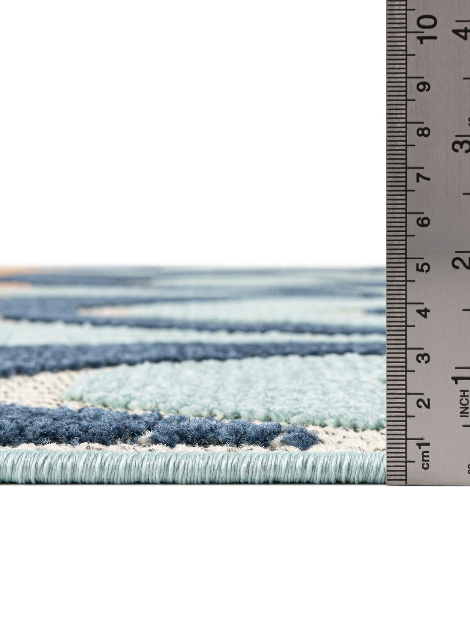 Blue 2' x 8' Belize Outdoor Runner Area Rug Weather Resistant for Patio, Deck, Terrace, Balcony, Porch 100% Polypropylene Colorful Fun Coastal Modern Carpet for Outside for Sale at Rug Engine