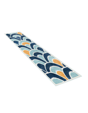 Blue 2' x 8' Belize Outdoor Runner Area Rug Weather Resistant for Patio, Deck, Terrace, Balcony, Porch 100% Polypropylene Colorful Fun Coastal Modern Carpet for Outside for Sale at Rug Engine