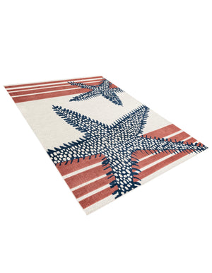 Ivory 7' x 10' Belize Outdoor Rectangle Area Rug Weather Resistant for Patio, Deck, Terrace, Balcony, Porch 100% Polypropylene Colorful Fun Coastal Modern Carpet for Outside for Sale at Rug Engine